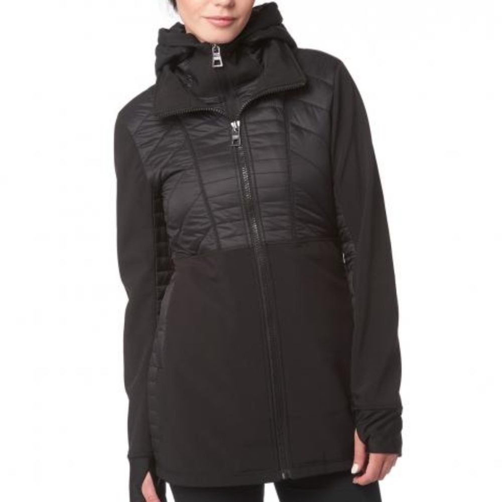 Point Zero Womens Quilted Coat, Black